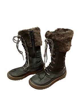 Womens 7 Merrell Winter Boots Decora Prelude Tall Shoes Snow Insulated Black Zip